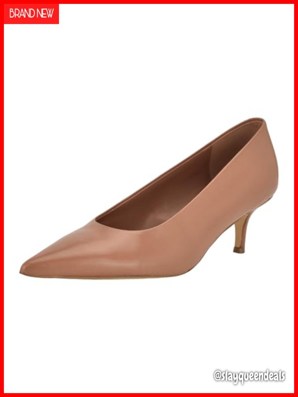Pointy Toe Kitten Heel Slip-On Dress Pumps Leather Upper